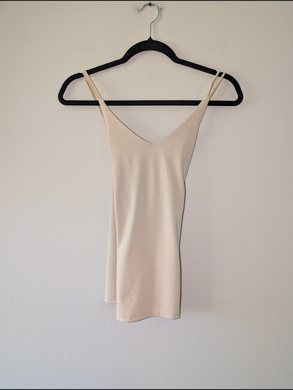 S Tailor B. Moss Y2K Cream Double-Strap V-Neck Cami Top